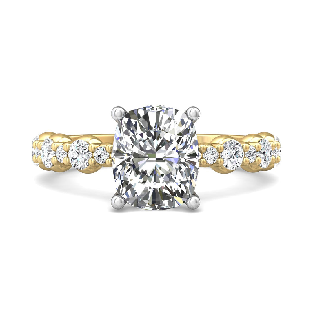18K Gold White/Yellow Encore Engagement Ring from the Encore collection - DERSP14SR_18KWY_Cu_9X7.5_Prm_H-I_SI1