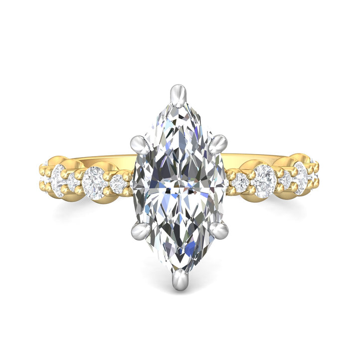 18K Gold White/Yellow Encore Engagement Ring from the Encore collection - DERSP14SR_18KWY_Mq_13.9X7_Prm_H-I_SI1