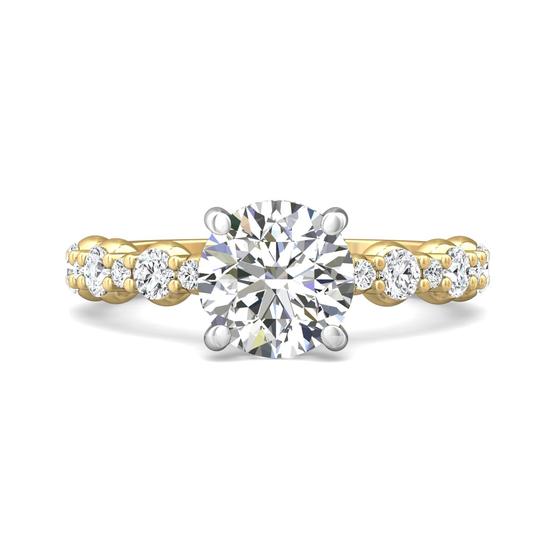 18K Gold White/Yellow Encore Engagement Ring from the Encore collection - DERSP14SR_18KWY_Rd_8.0_Prm_H-I_SI1