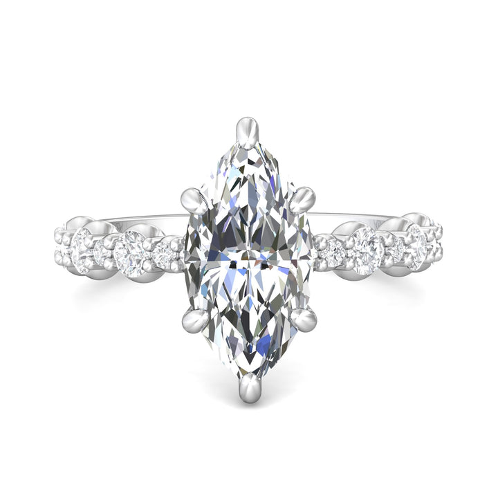 Platinum White Encore Engagement Ring from the Encore collection - DERSP14SR_PlatW_Mq_13.9X7_Prm_H-I_SI1