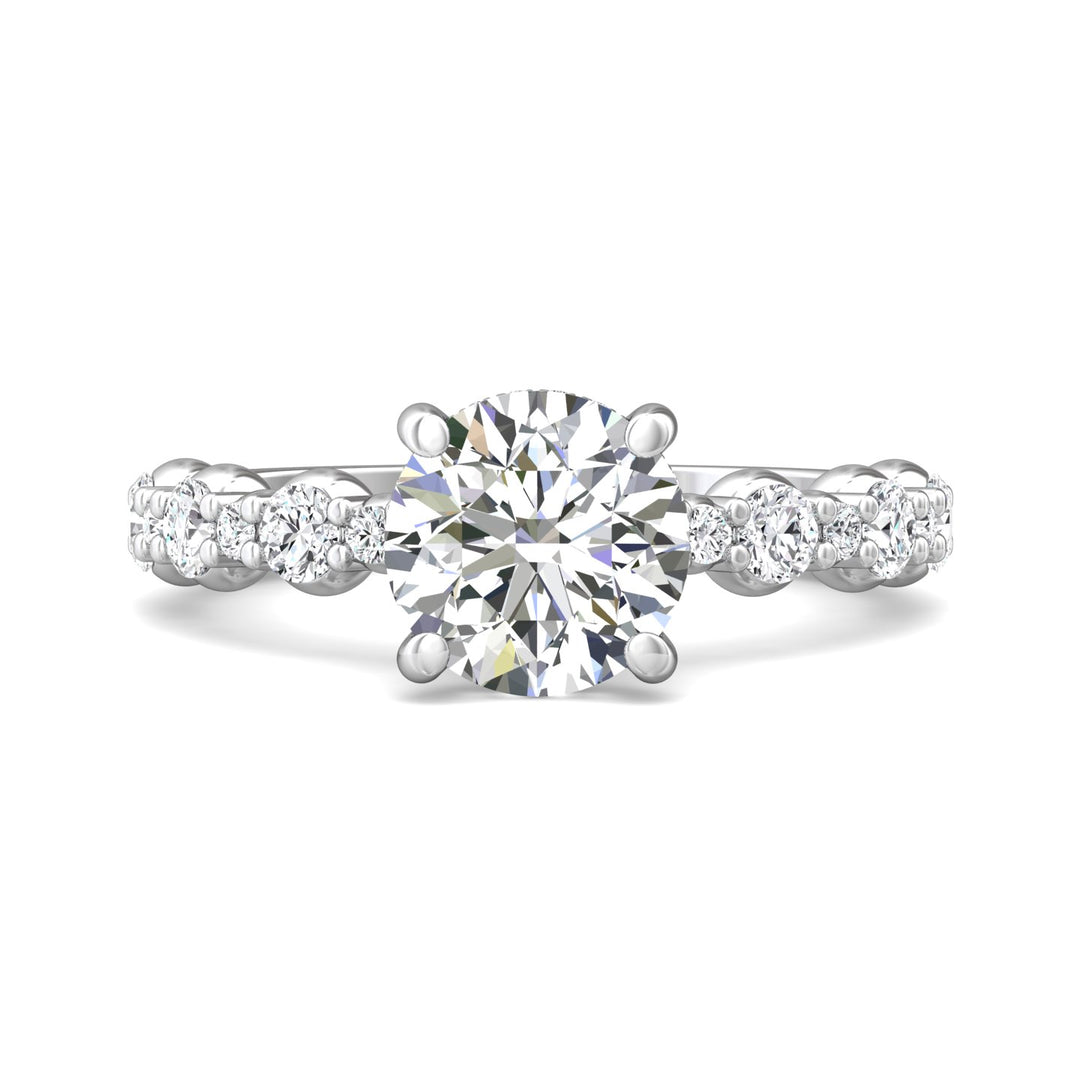 Platinum White Encore Engagement Ring from the Encore collection - DERSP14SR_PlatW_Rd_8.0_Prm_H-I_SI1