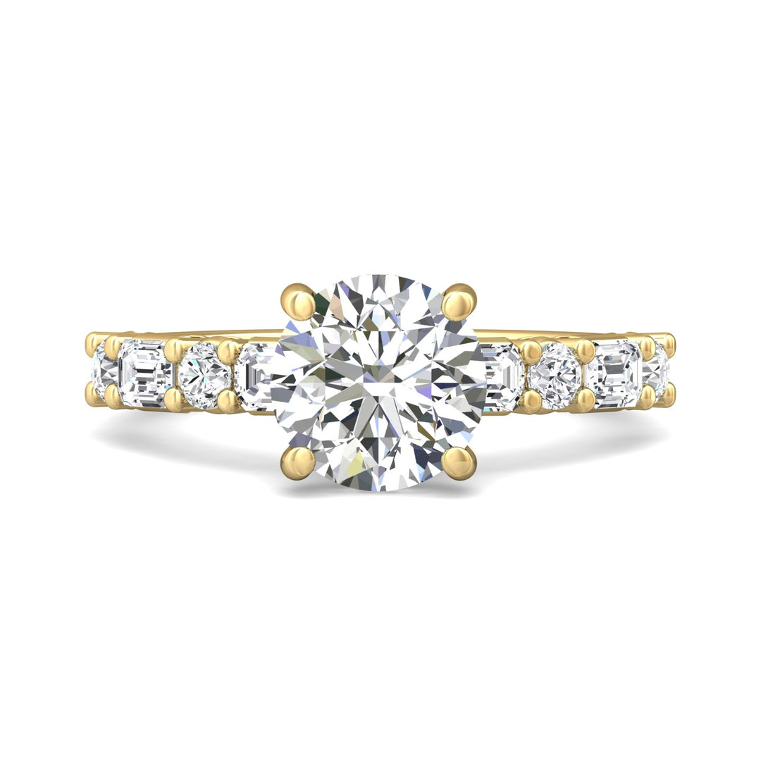 14K Gold Yellow Encore Engagement Ring from the Encore collection - DERSP22SR_14KY_Rd_8.0_Prm_H-I_SI1