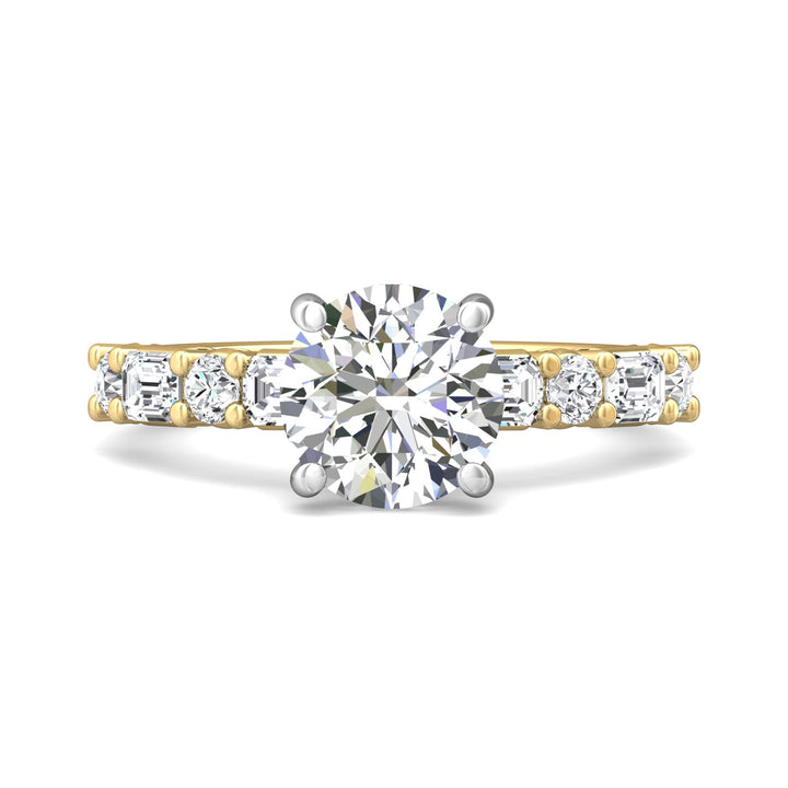 14K Gold Yellow/White Encore Engagement Ring from the Encore collection - DERSP22SR_14KYW_Rd_8.0_Prm_H-I_SI1