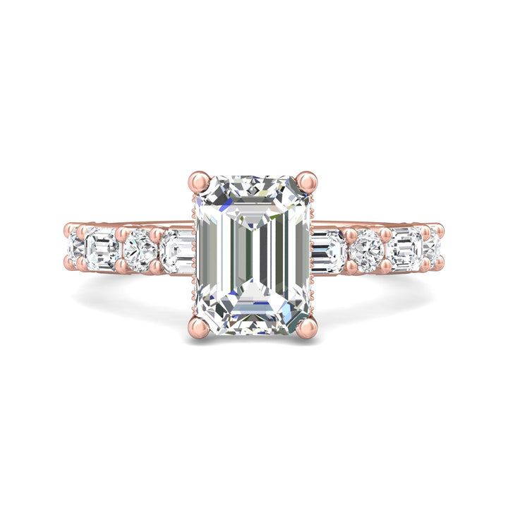 18K Gold Pink Encore Engagement Ring from the Encore collection - DERSP22SR_18KP_Em_9X7_Prm_H-I_SI1