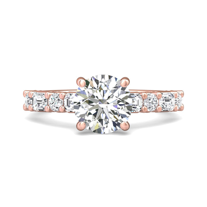 18K Gold Pink Encore Engagement Ring from the Encore collection - DERSP22SR_18KP_Rd_8.0_Prm_H-I_SI1