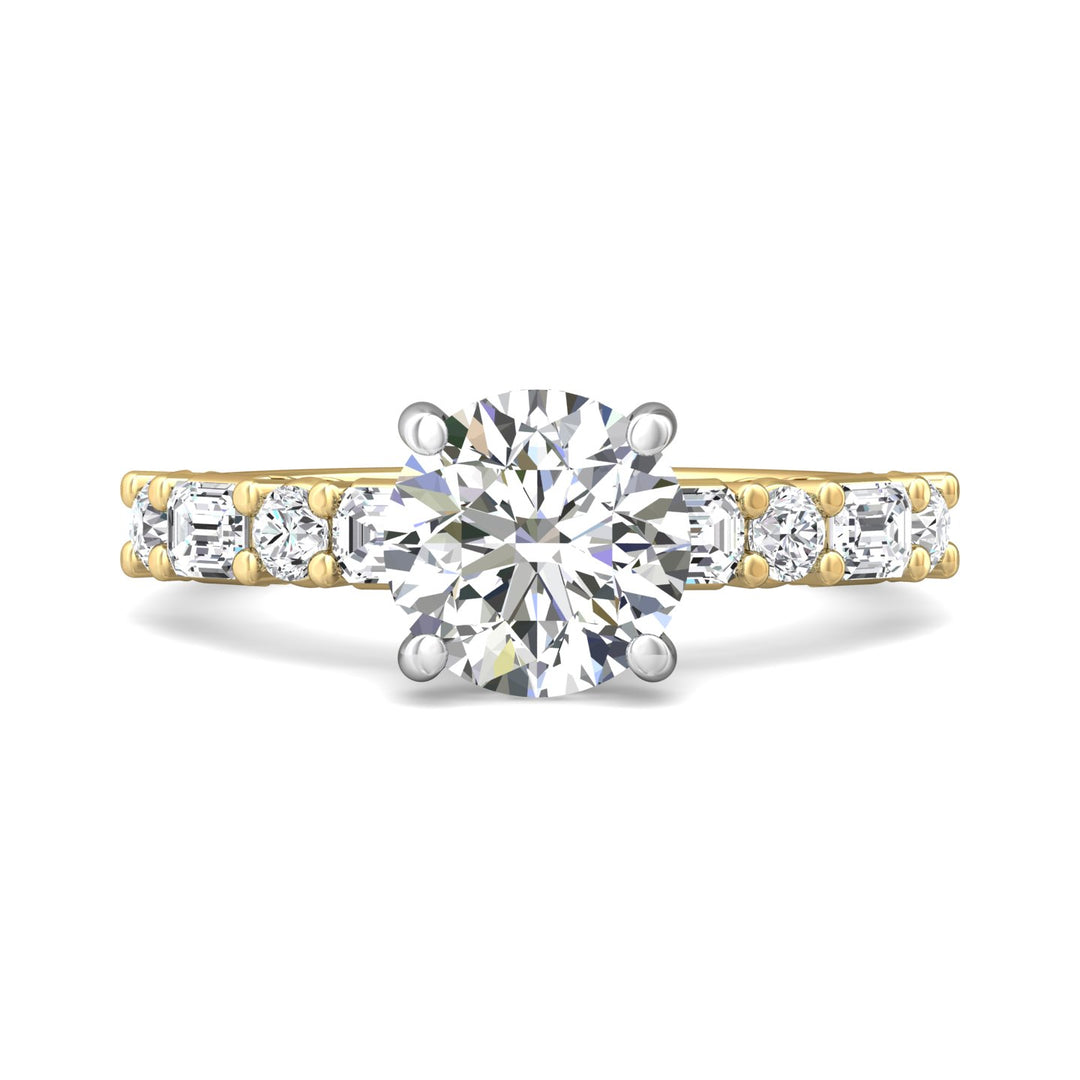 18K Gold White/Yellow Encore Engagement Ring from the Encore collection - DERSP22SR_18KWY_Rd_8.0_Prm_H-I_SI1
