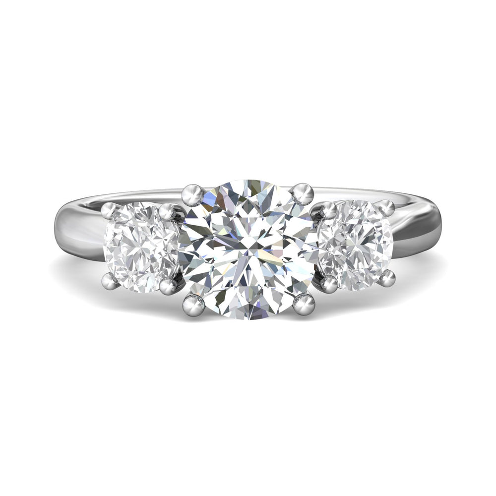 Platinum White Three Stone Engagement Ring from the Three Stone collection - DERT01L_PlatW_Rd_8.0_Prm_H-I_SI1