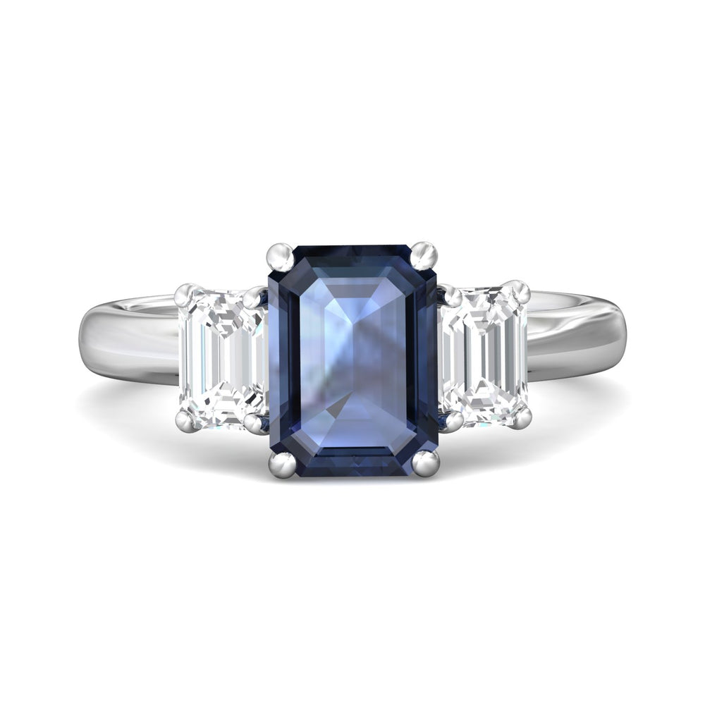 Platinum White Three Stone Engagement Ring from the Three Stone collection - DERT01MEC_PlatW_Em_8.5X6.2_Prm_H-I_SI1
