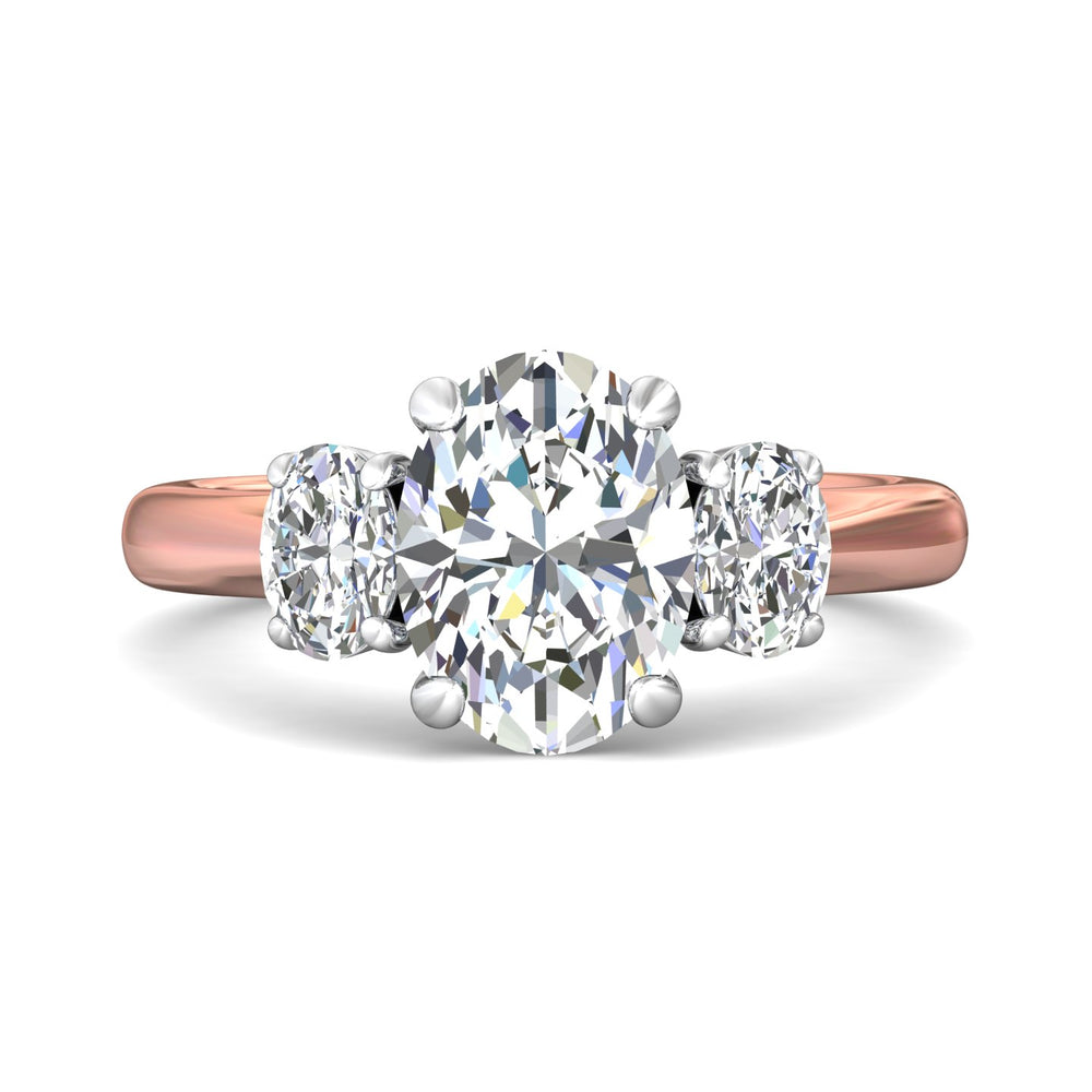 14K Gold Pink/White Three Stone Engagement Ring from the Three Stone collection - DERT01MOV_14KPW_Ov_9.7X7.2_Prm_H-I_SI1