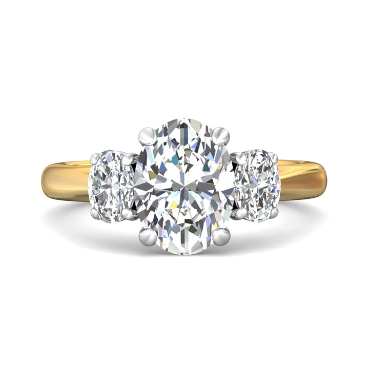 14K Gold Yellow/White Three Stone Engagement Ring from the Three Stone collection - DERT01MOV_14KYW_Ov_9.7X7.2_Prm_H-I_SI1