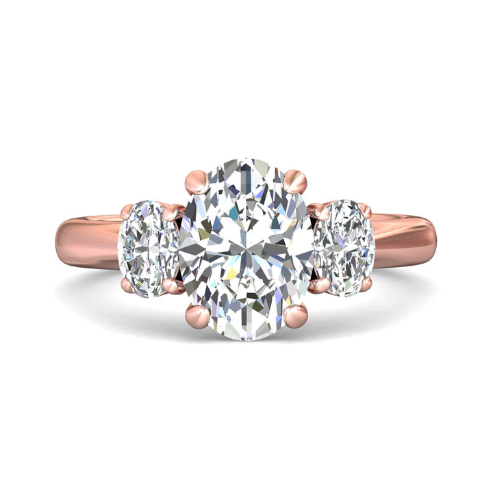 18K Gold Pink Three Stone Engagement Ring from the Three Stone collection - DERT01MOV_18KP_Ov_9.7X7.2_Prm_H-I_SI1
