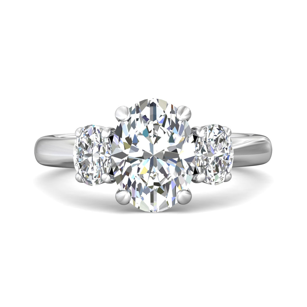 18K Gold White Three Stone Engagement Ring from the Three Stone collection - DERT01MOV_18KW_Ov_9.7X7.2_Prm_H-I_SI1