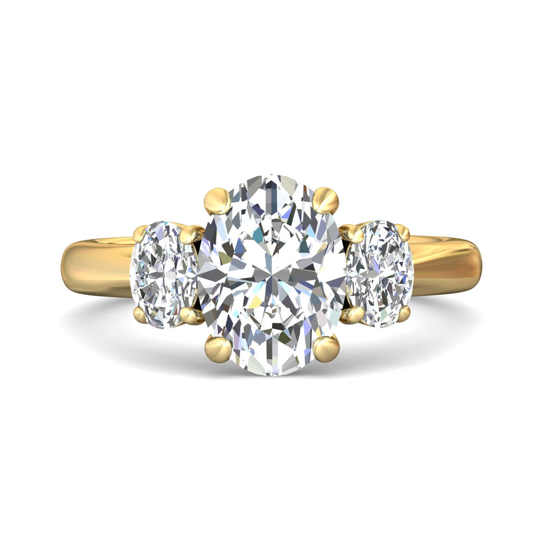 18K Gold Yellow Three Stone Engagement Ring from the Three Stone collection - DERT01MOV_18KY_Ov_9.7X7.2_Prm_H-I_SI1