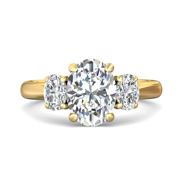 18K Gold Yellow Three Stone Engagement Ring from the Three Stone collection - DERT01MOV_18KY_Ov_9.7X7.2_Prm_H-I_SI1