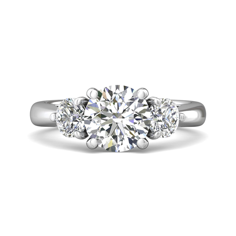 Platinum White Three Stone Engagement Ring from the Three Stone collection - DERT02L_PlatW_Rd_8.0_Prm_H-I_SI1