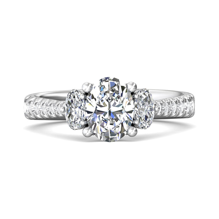 Platinum White Three Stone Engagement Ring from the Three Stone collection - DERT04MROV_PlatW_Ov_8X6_Prm_H-I_SI1