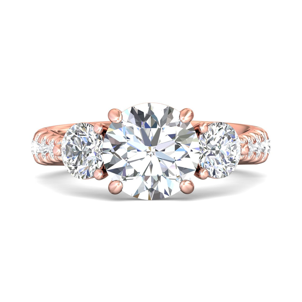 14K Gold Pink Encore Engagement Ring from the Encore collection - DERT04XLR_14KP_Rd_9.0_Prm_H-I_SI1