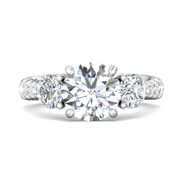 14K Gold White Encore Engagement Ring from the Encore collection - DERT04XLR_14KW_Rd_9.0_Prm_H-I_SI1