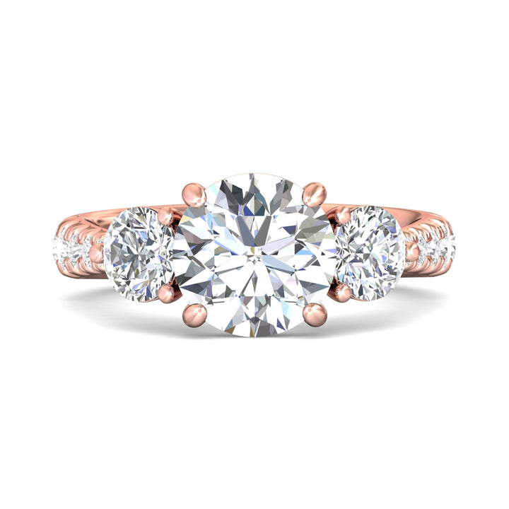 18K Gold Pink Encore Engagement Ring from the Encore collection - DERT04XLR_18KP_Rd_9.0_Prm_H-I_SI1