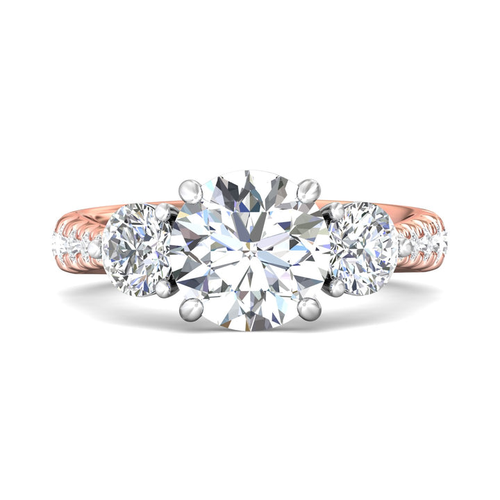 18K Gold White/Pink Encore Engagement Ring from the Encore collection - DERT04XLR_18KWP_Rd_9.0_Prm_H-I_SI1