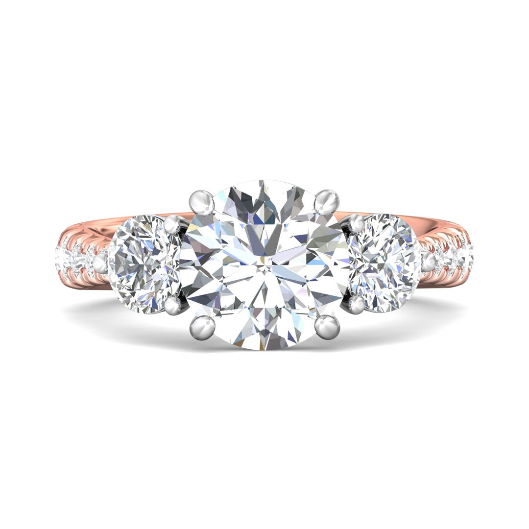 18K Gold White/Pink Encore Engagement Ring from the Encore collection - DERT04XLR_18KWP_Rd_9.0_Prm_H-I_SI1