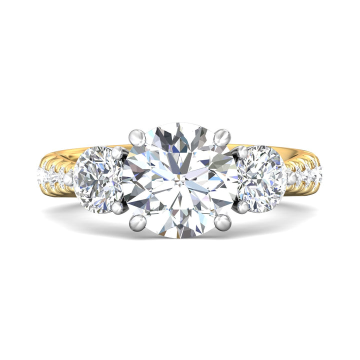 18K Gold White/Yellow Encore Engagement Ring from the Encore collection - DERT04XLR_18KWY_Rd_9.0_Prm_H-I_SI1