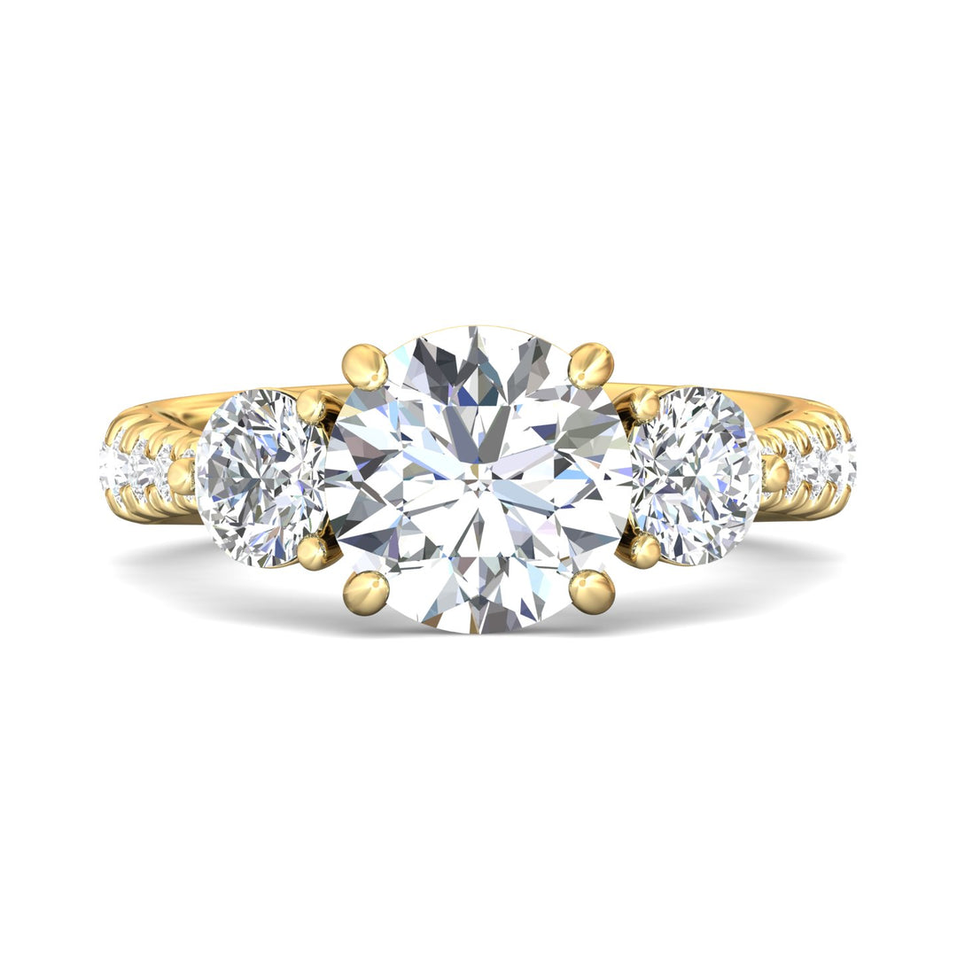 18K Gold Yellow Encore Engagement Ring from the Encore collection - DERT04XLR_18KY_Rd_9.0_Prm_H-I_SI1