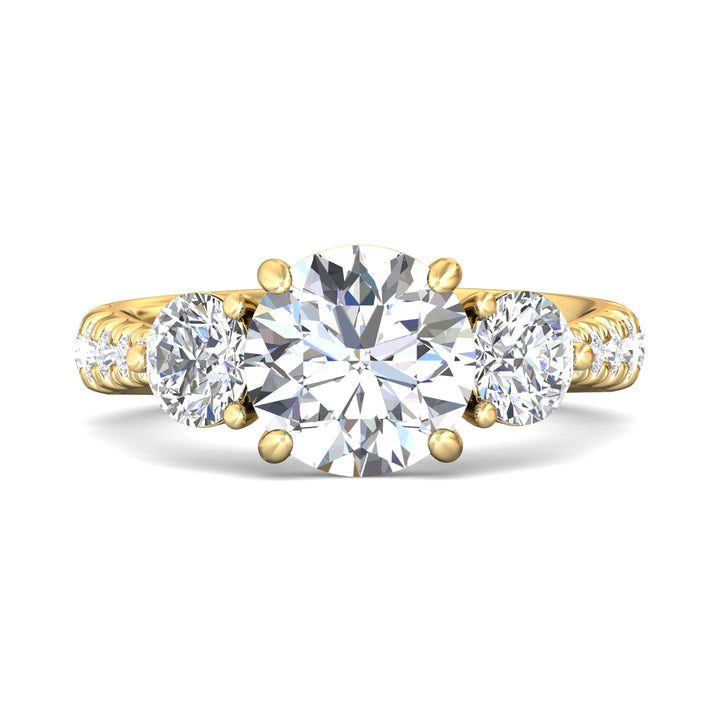 18K Gold Yellow Encore Engagement Ring from the Encore collection - DERT04XLR_18KY_Rd_9.0_Prm_H-I_SI1