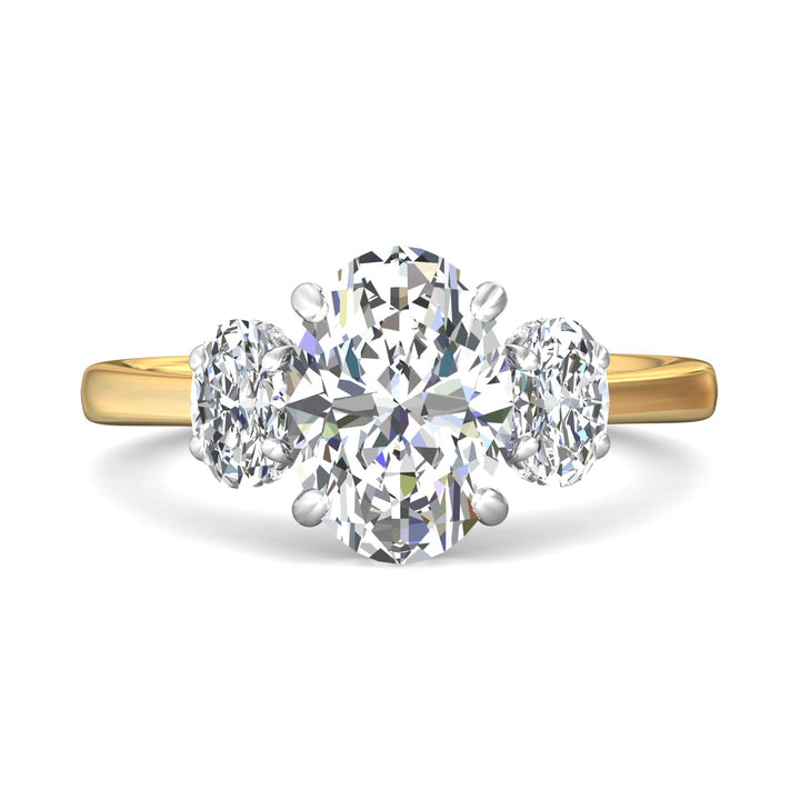 14K Gold Yellow/White Three Stone Engagement Ring from the Three Stone collection - DERT14MOV_14KYW_Ov_10.5X7.5_Prm_H-I_SI1