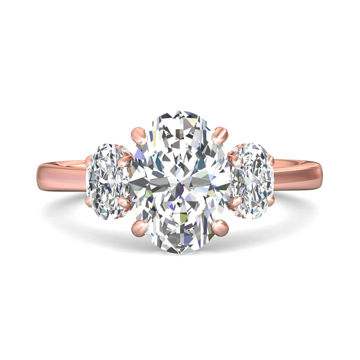 18K Gold Pink Three Stone Engagement Ring from the Three Stone collection - DERT14MOV_18KP_Ov_10.5X7.5_Prm_H-I_SI1