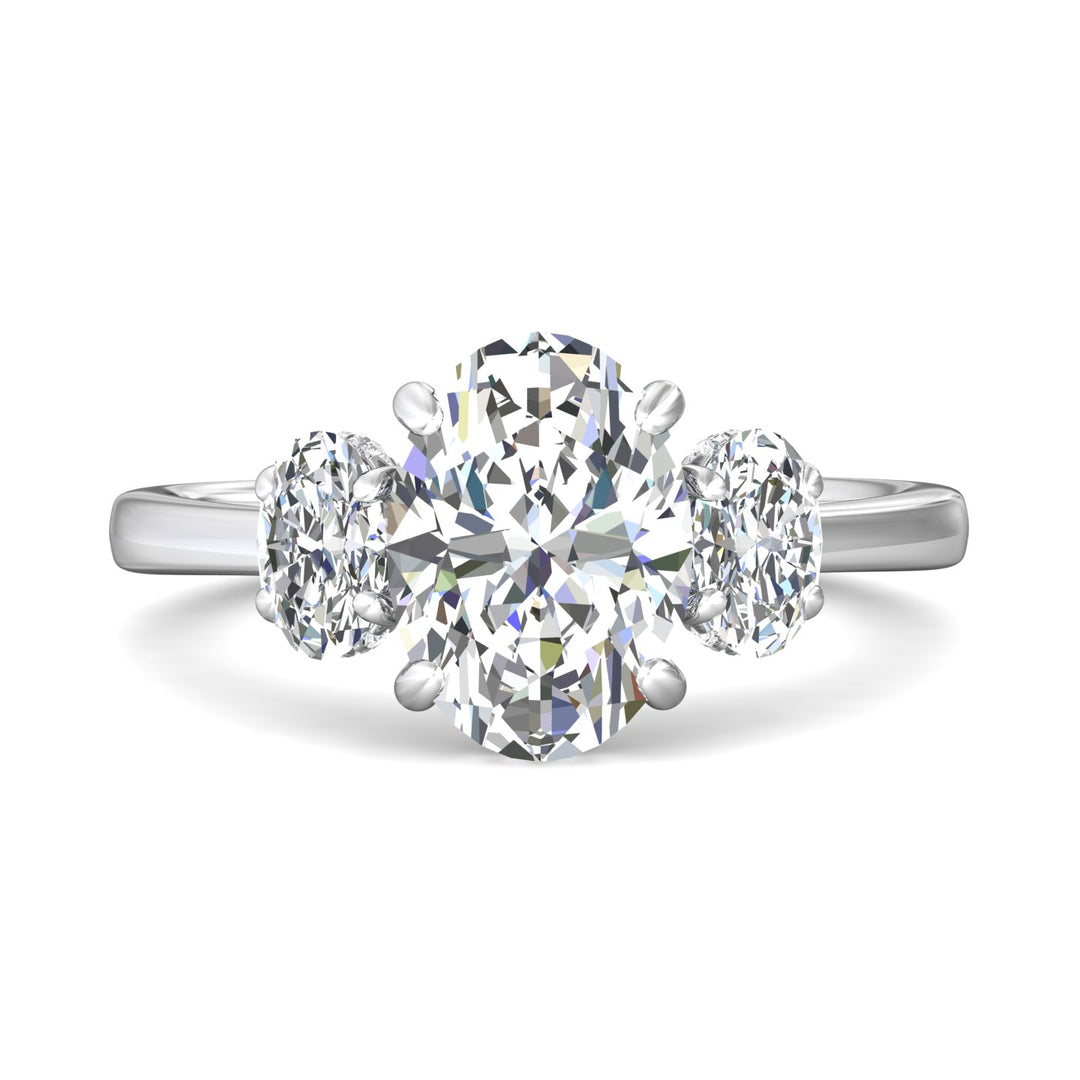 18K Gold White Three Stone Engagement Ring from the Three Stone collection - DERT14MOV_18KW_Ov_10.5X7.5_Prm_H-I_SI1
