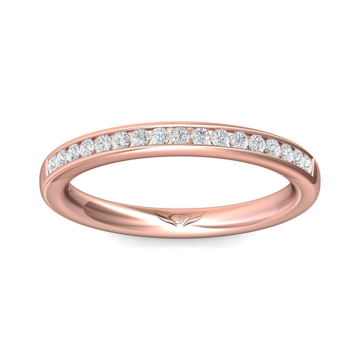 18K Gold Pink Channel/Shared Prong Wedding Band from the Channel/Shared Prong collection - DWBC1-.25_18KP