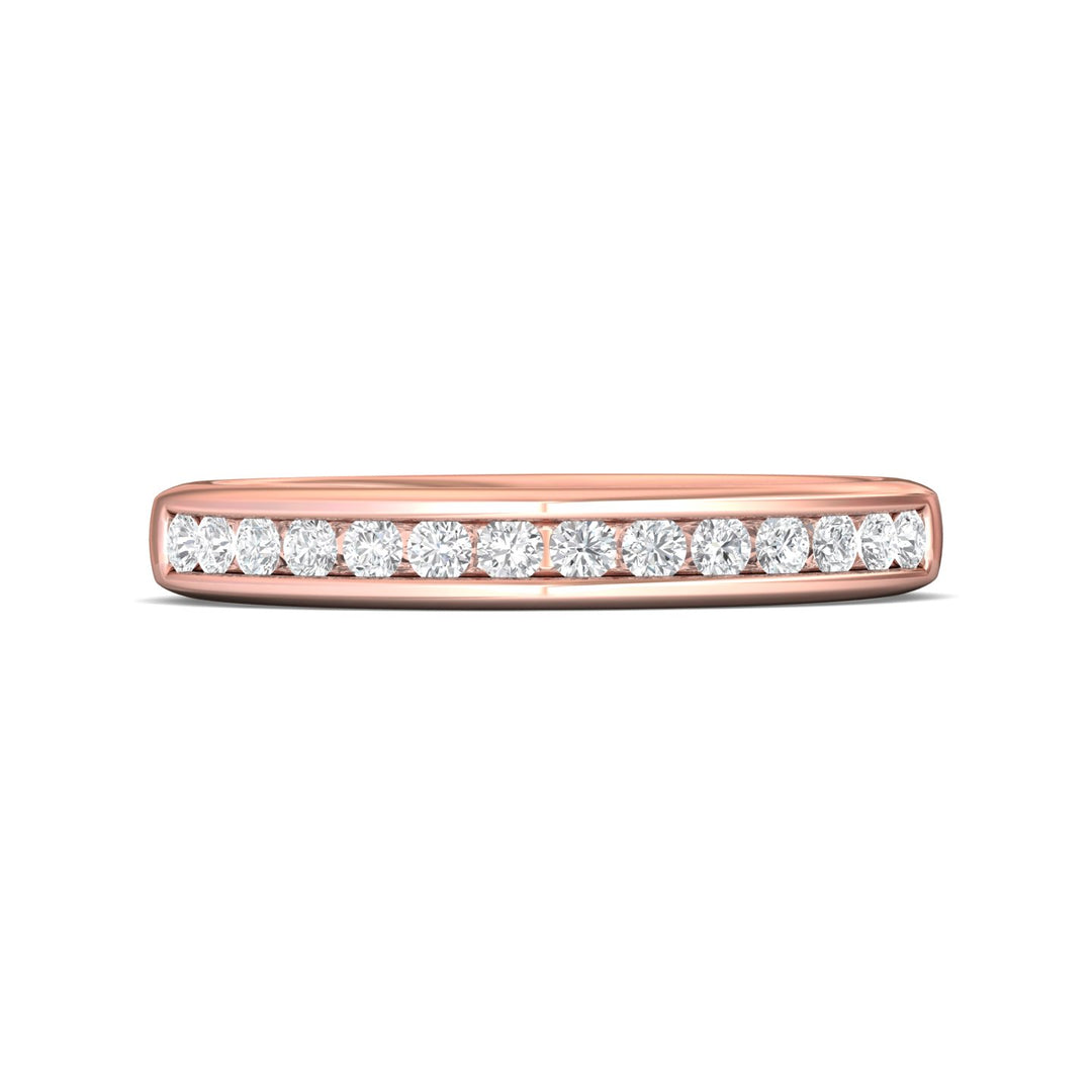 18K Gold Pink Channel/Shared Prong Wedding Band from the Channel/Shared Prong collection - DWBC1-.35_18KP