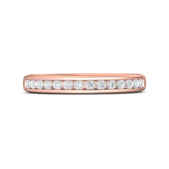 18K Gold Pink Channel/Shared Prong Wedding Band from the Channel/Shared Prong collection - DWBC1-.35_18KP