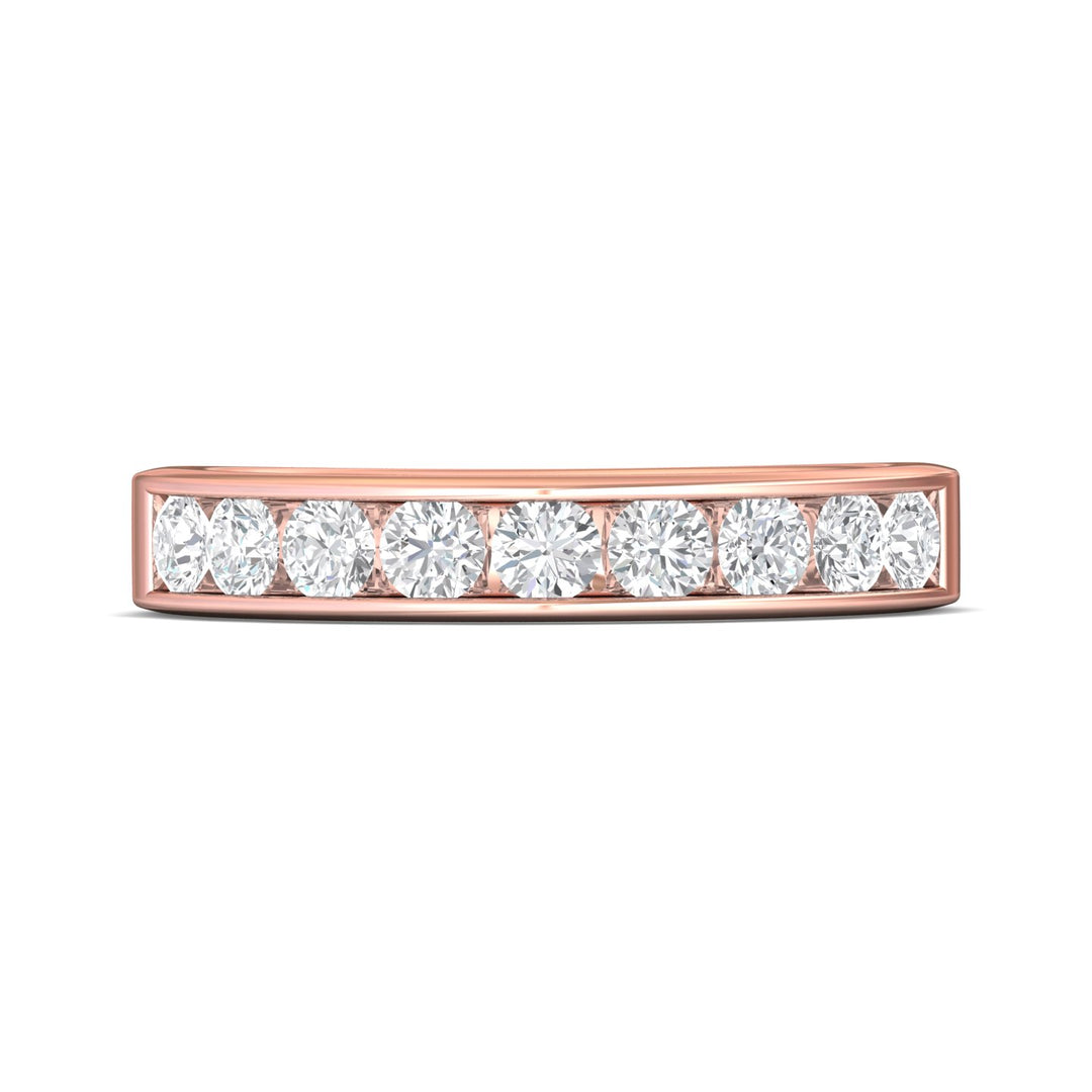 18K Gold Pink Channel/Shared Prong Wedding Band from the Channel/Shared Prong collection - DWBC1-1.00_18KP