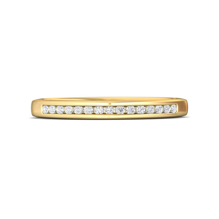 14K Gold Yellow Channel/Shared Prong Wedding Band from the Channel/Shared Prong collection - DWBC1-.15_14KY