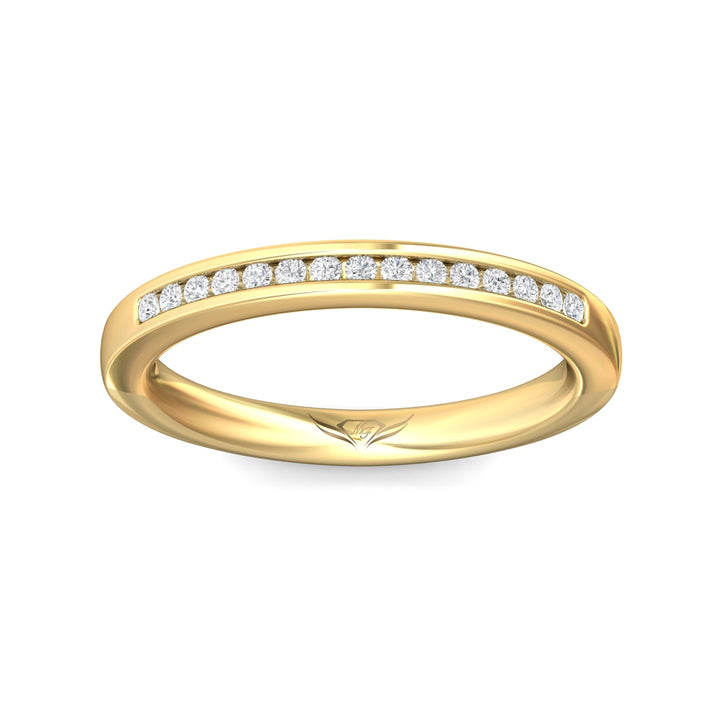 14K Gold Yellow Channel/Shared Prong Wedding Band from the Channel/Shared Prong collection - DWBC1-.15_14KY