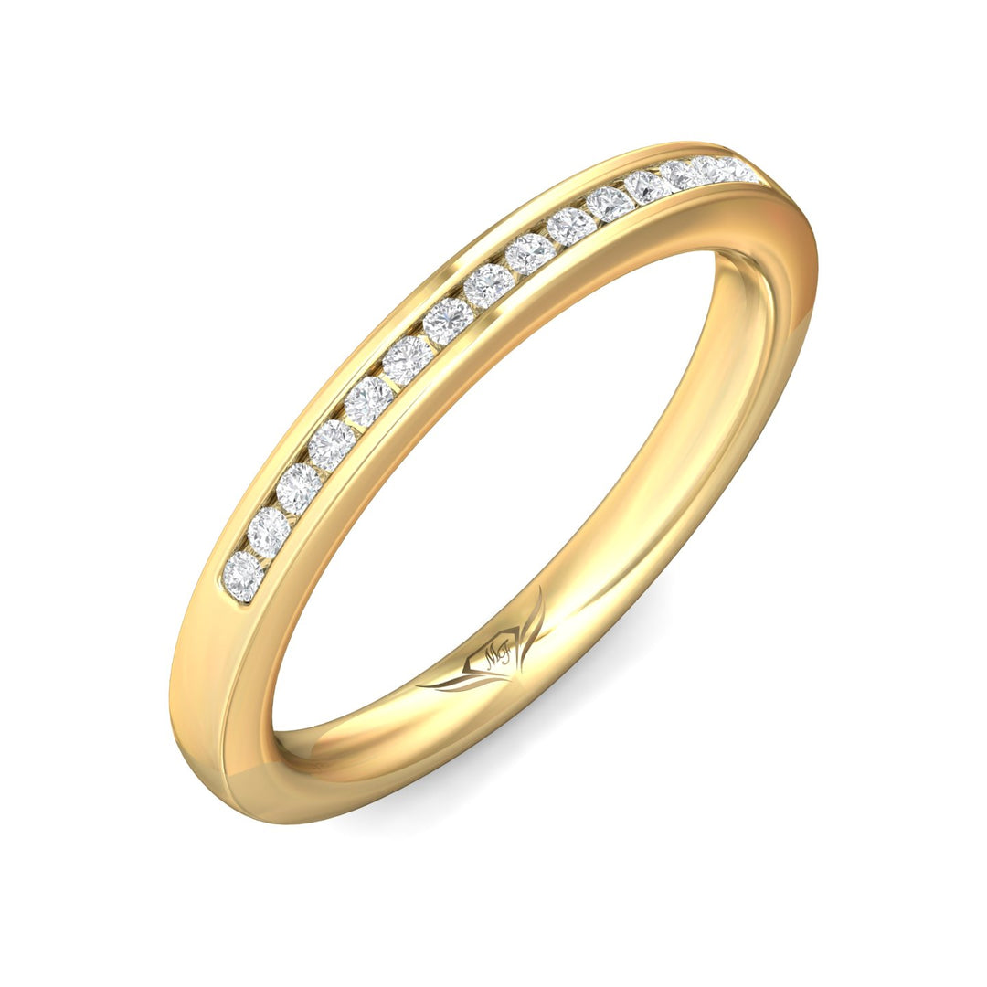 14K Gold Yellow Channel/Shared Prong Wedding Band from the Channel/Shared Prong collection - DWBC1-.15_14KY