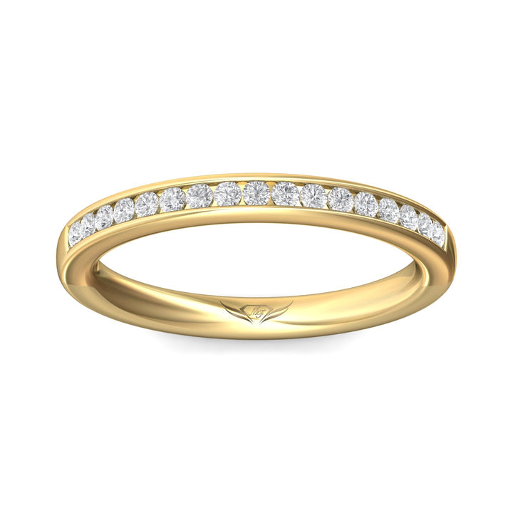 18K Gold Yellow Channel/Shared Prong Wedding Band from the Channel/Shared Prong collection - DWBC1-.25_18KY