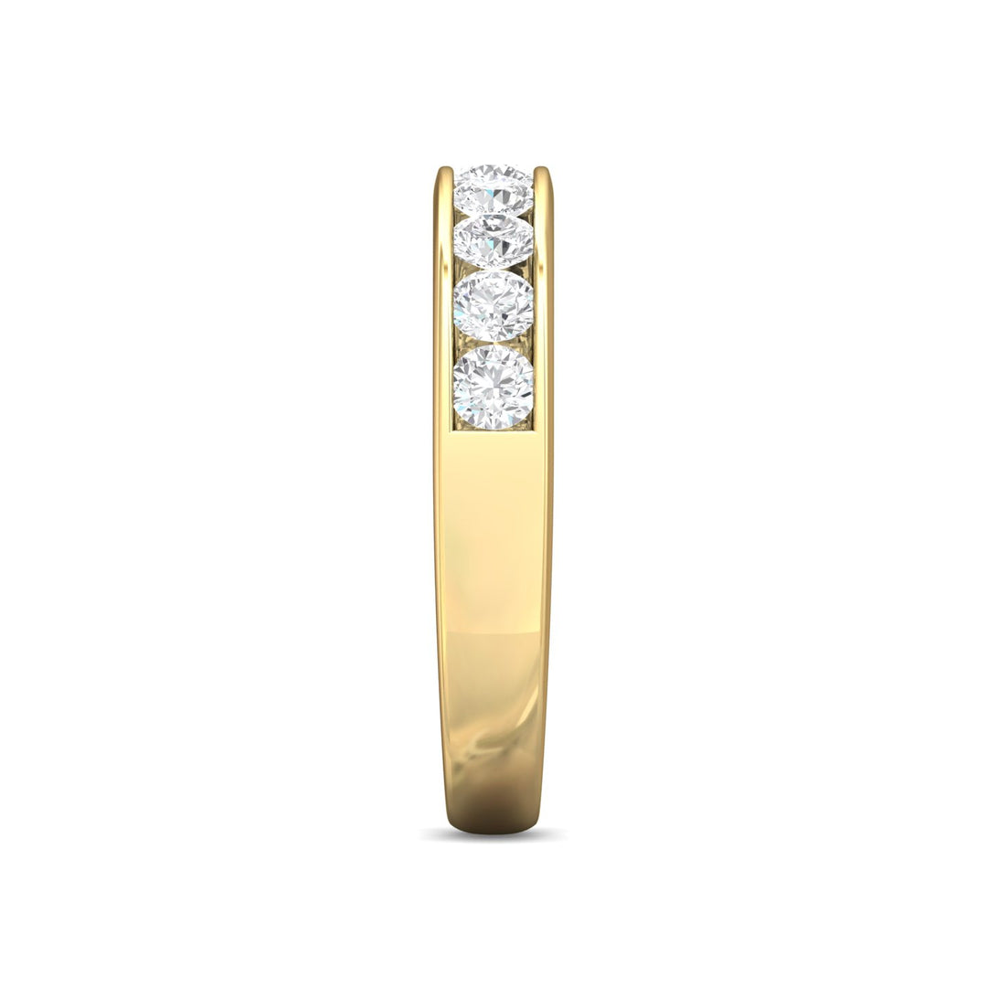 14K Gold Yellow Channel/Shared Prong Wedding Band from the Channel/Shared Prong collection - DWBC1-1.00_14KY