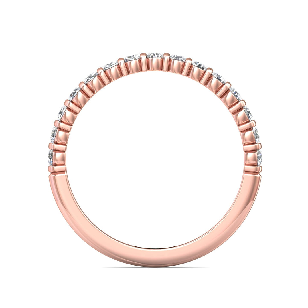 14K Gold Pink Channel/Shared Prong Wedding Band from the Channel/Shared Prong collection - DWBC8-.35_14KP