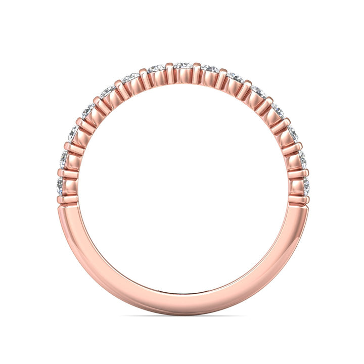 14K Gold Pink Channel/Shared Prong Wedding Band from the Channel/Shared Prong collection - DWBC8-.35_14KP