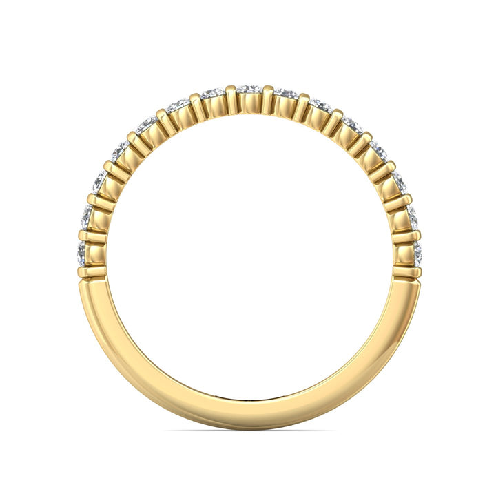 14K Gold Yellow Channel/Shared Prong Wedding Band from the Channel/Shared Prong collection - DWBC8-.35_14KY