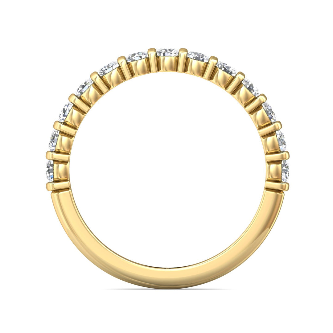 14K Gold Yellow Channel/Shared Prong Wedding Band from the Channel/Shared Prong collection - DWBC8-.50_14KY