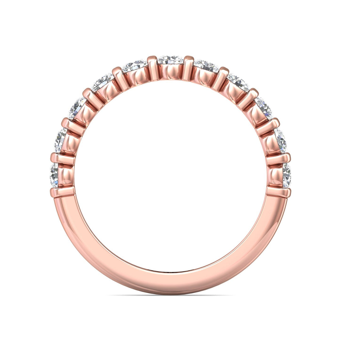 18K Gold Pink Channel/Shared Prong Wedding Band from the Channel/Shared Prong collection - DWBC8-.75_18KP
