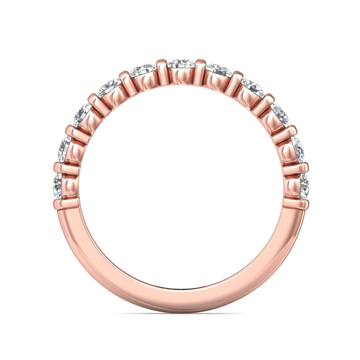 18K Gold Pink Channel/Shared Prong Wedding Band from the Channel/Shared Prong collection - DWBC8-.75_18KP