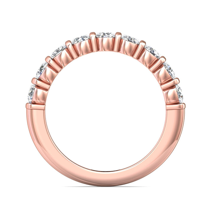 14K Gold Pink Channel/Shared Prong Wedding Band from the Channel/Shared Prong collection - DWBC8-1.00_14KP