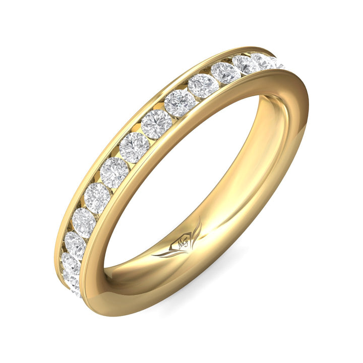 14K Gold Yellow Channel/Shared Prong Wedding Band from the Channel/Shared Prong collection - DWBFC1-1.25_14KY