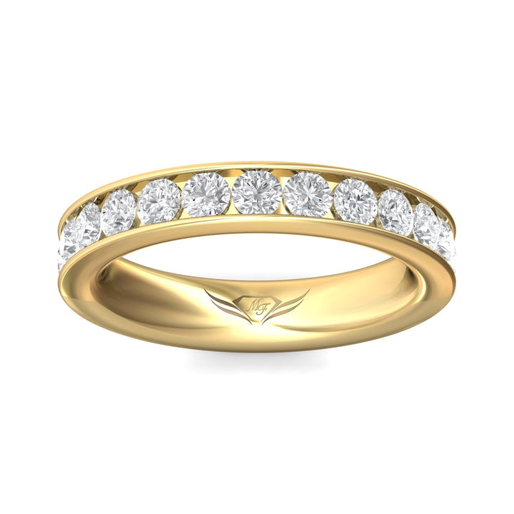 14K Gold Yellow Channel/Shared Prong Wedding Band from the Channel/Shared Prong collection - DWBFC1-1.75_14KY