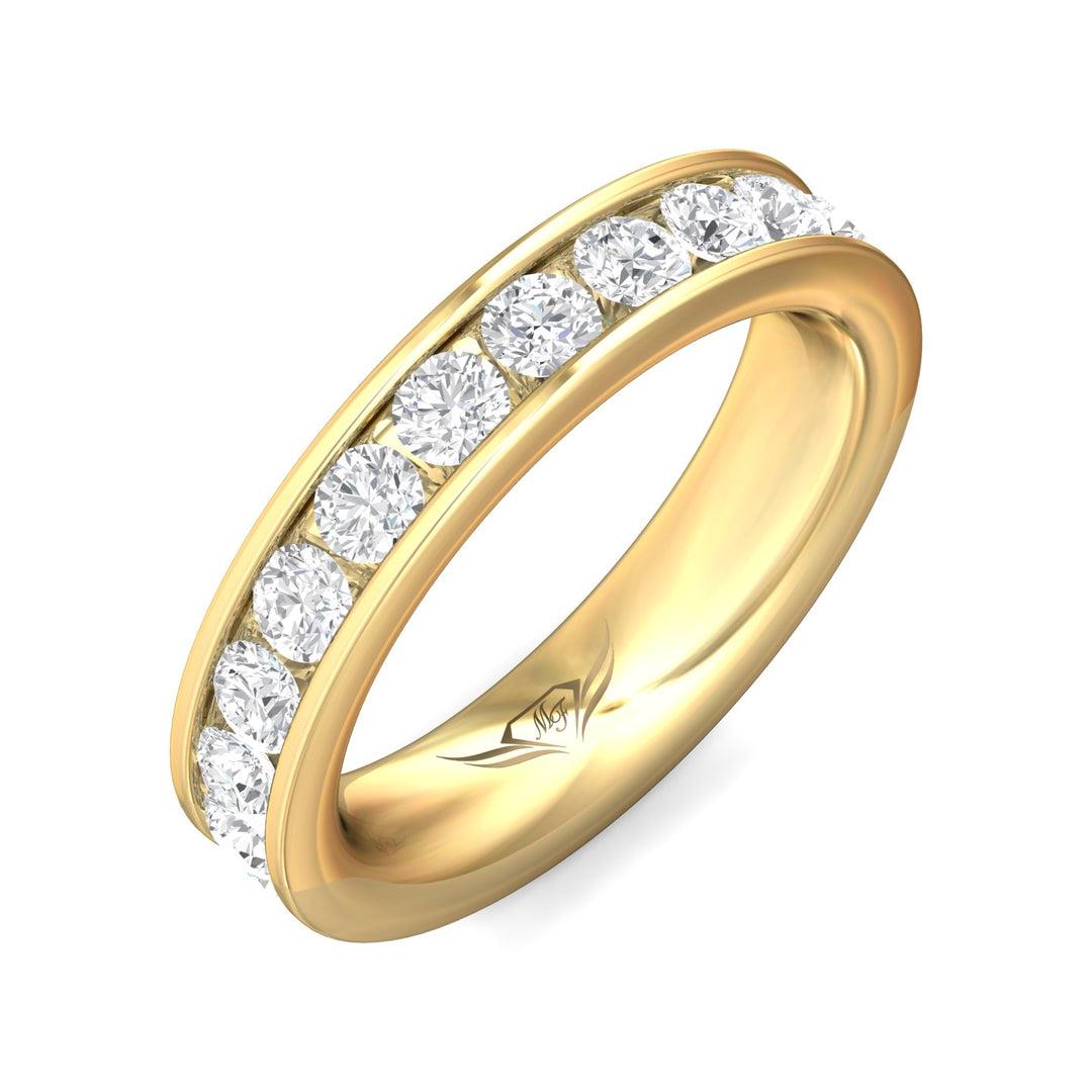 14K Gold Yellow Channel/Shared Prong Wedding Band from the Channel/Shared Prong collection - DWBFC1-2.50_14KY